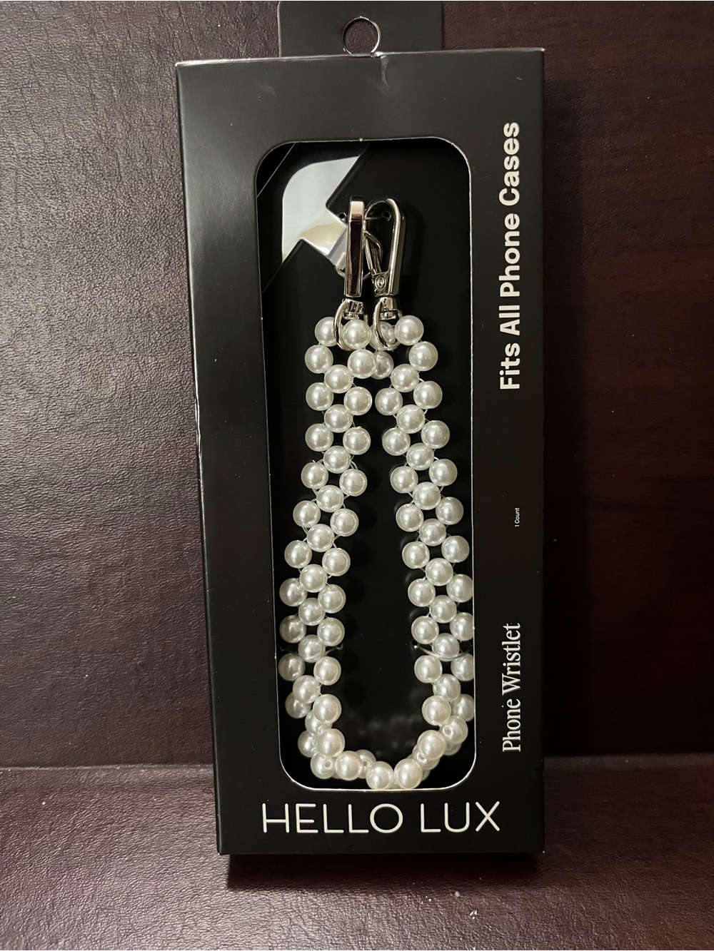 Pearl Phone Wristlet - White